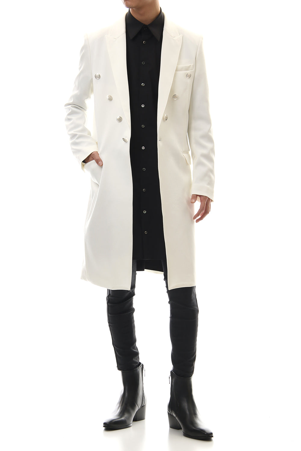 Hybrid French Twill Long Jacket (Off White)
