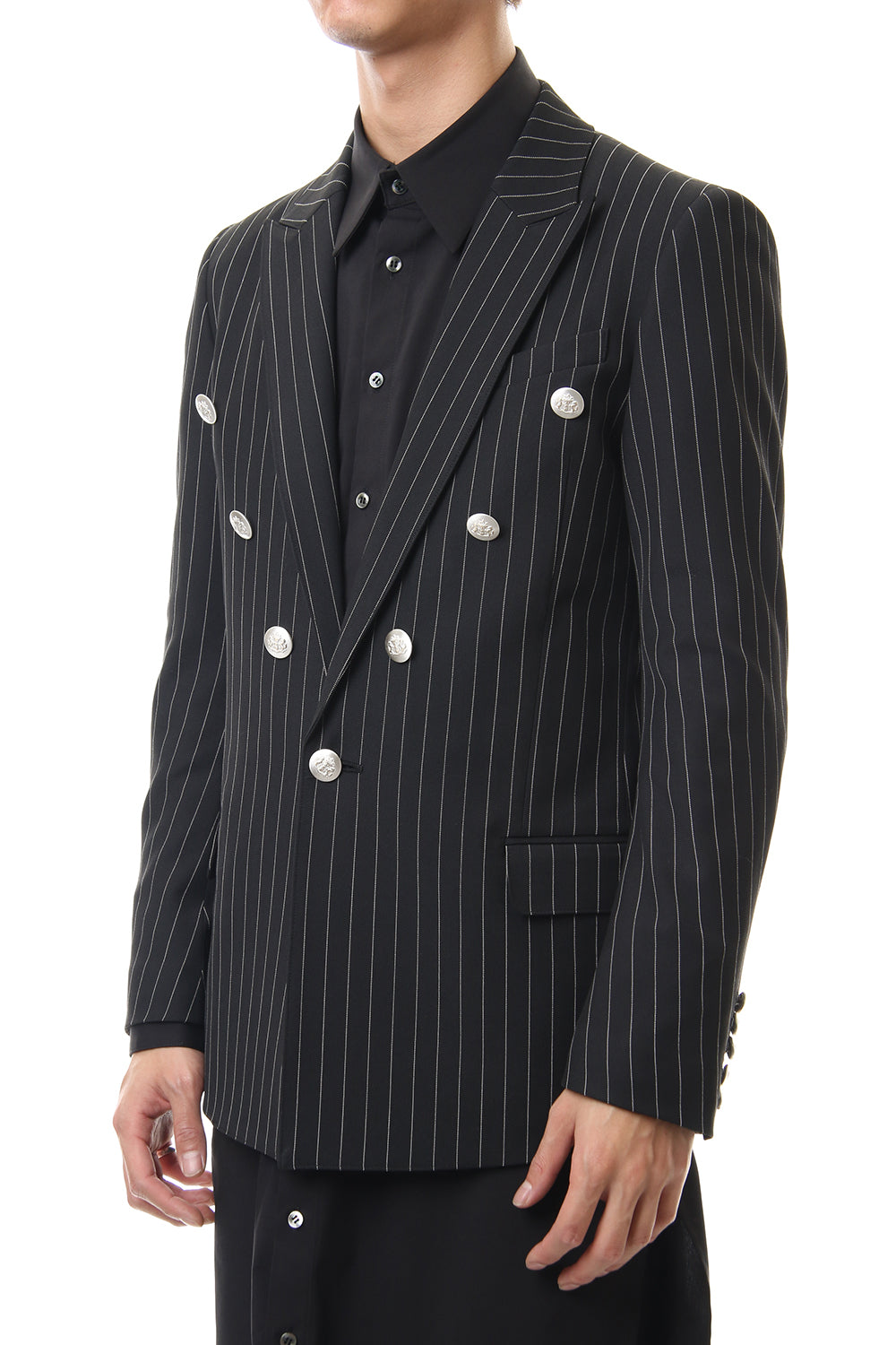 Cozmicool Pin Striped Stretch Jacket (Black × Off White)