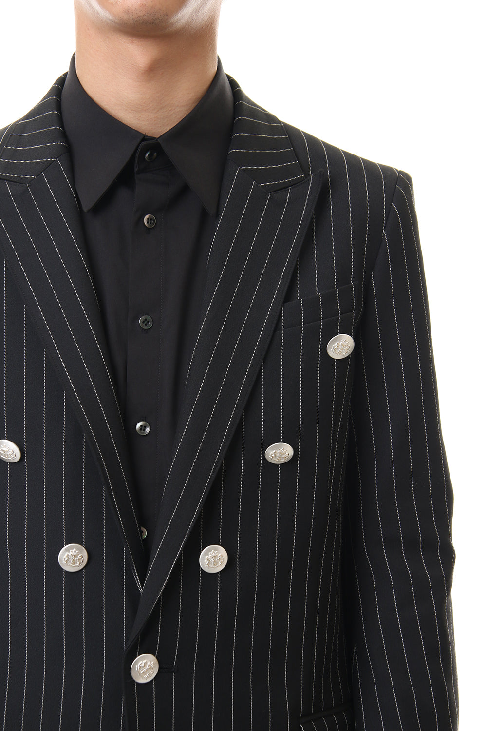 Cozmicool Pin Striped Stretch Jacket (Black × Off White)