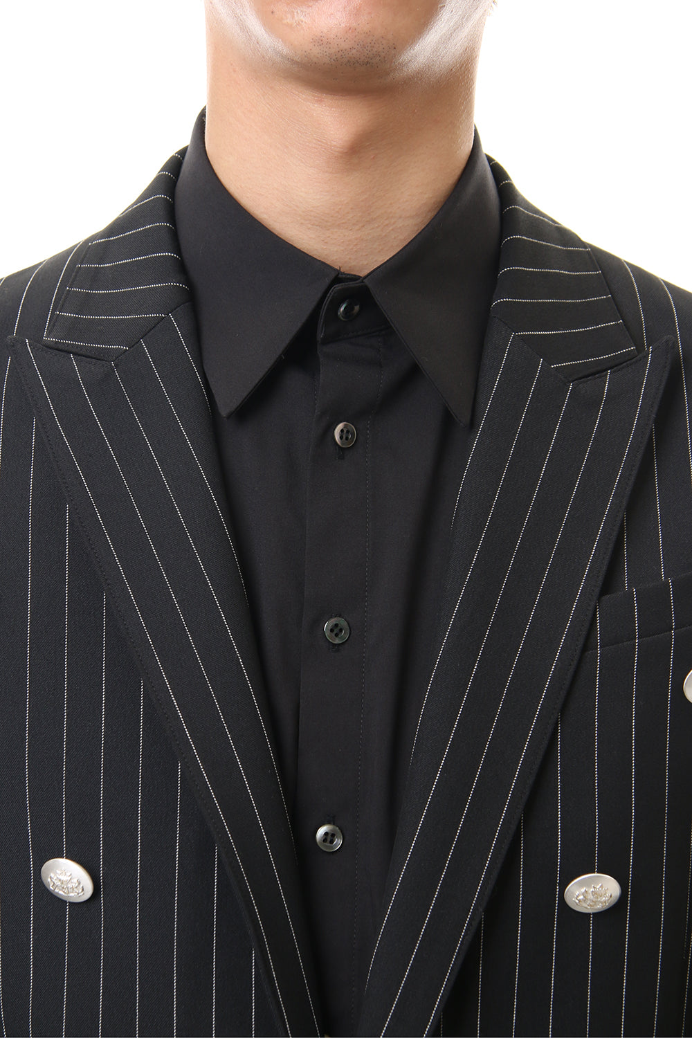 Cozmicool Pin Striped Stretch Jacket (Black × Off White)