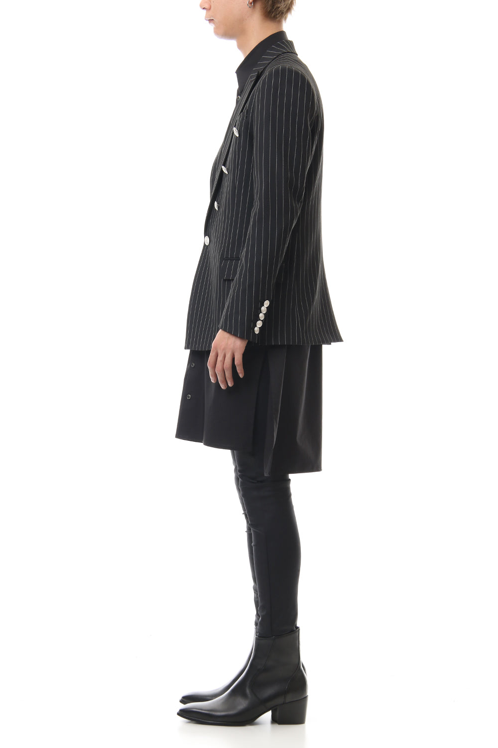 Cozmicool Pin Striped Stretch Jacket (Black × Off White)