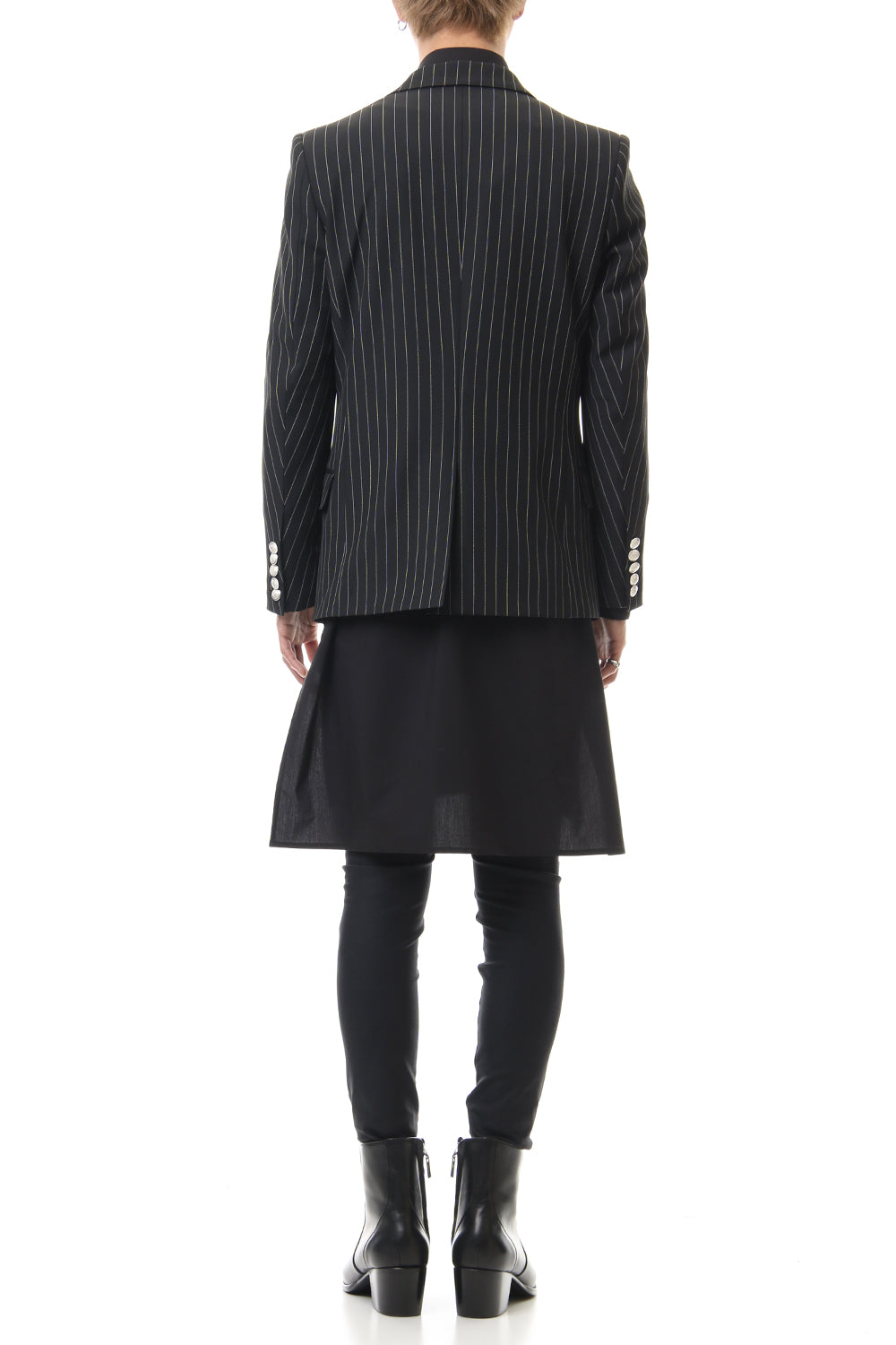 Cozmicool Pin Striped Stretch Jacket (Black × Off White)