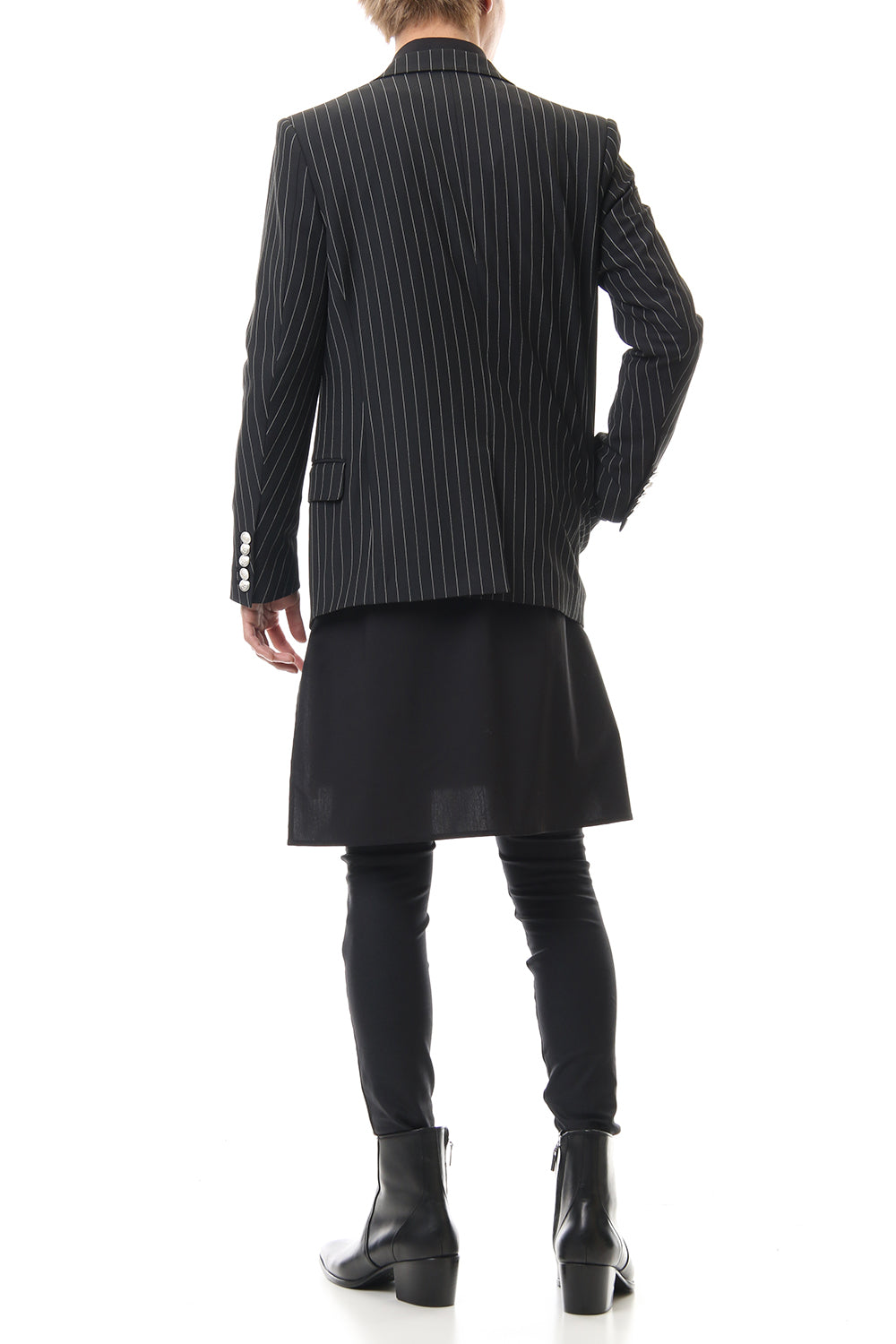 Cozmicool Pin Striped Stretch Jacket (Black × Off White)