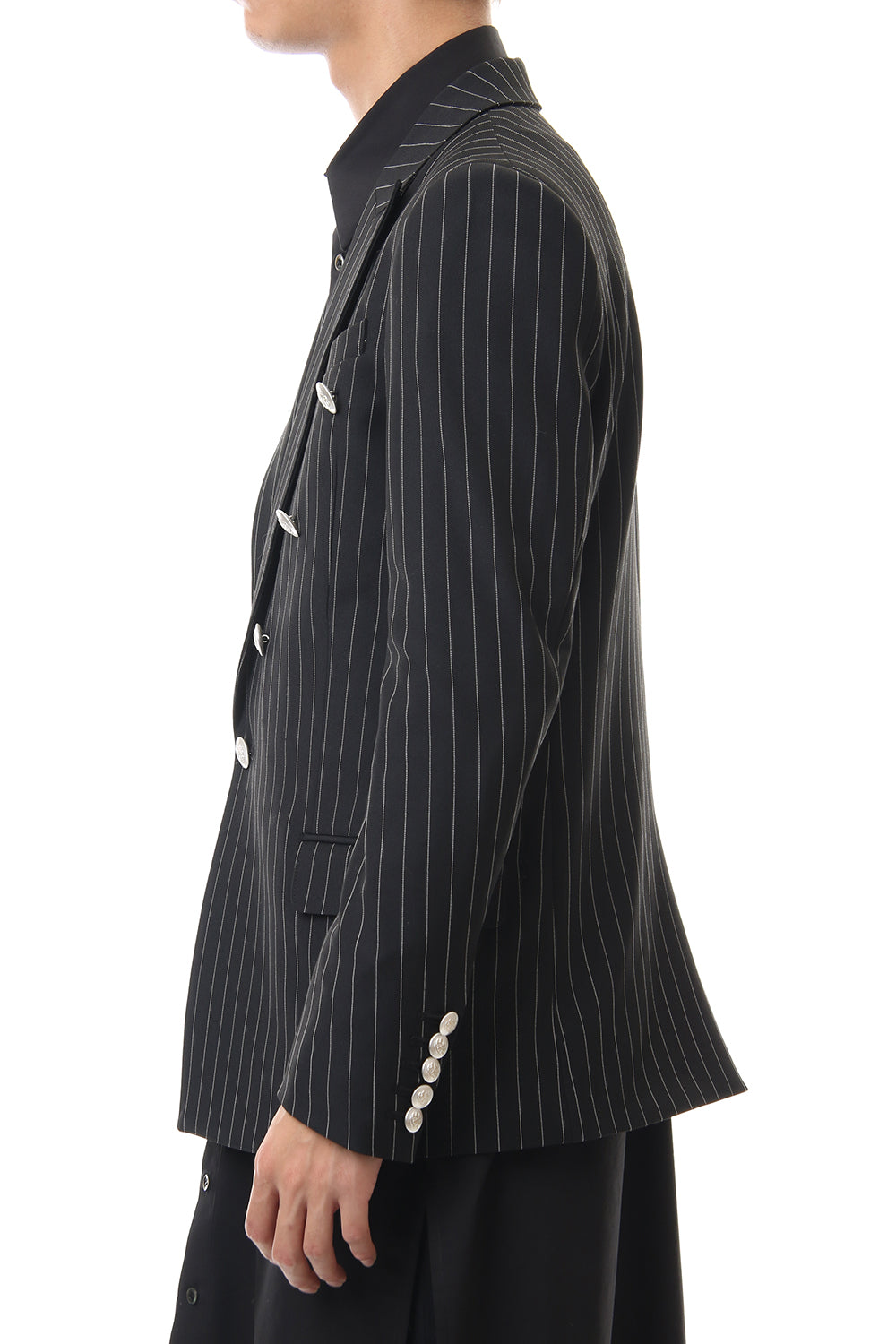 Cozmicool Pin Striped Stretch Jacket (Black × Off White)