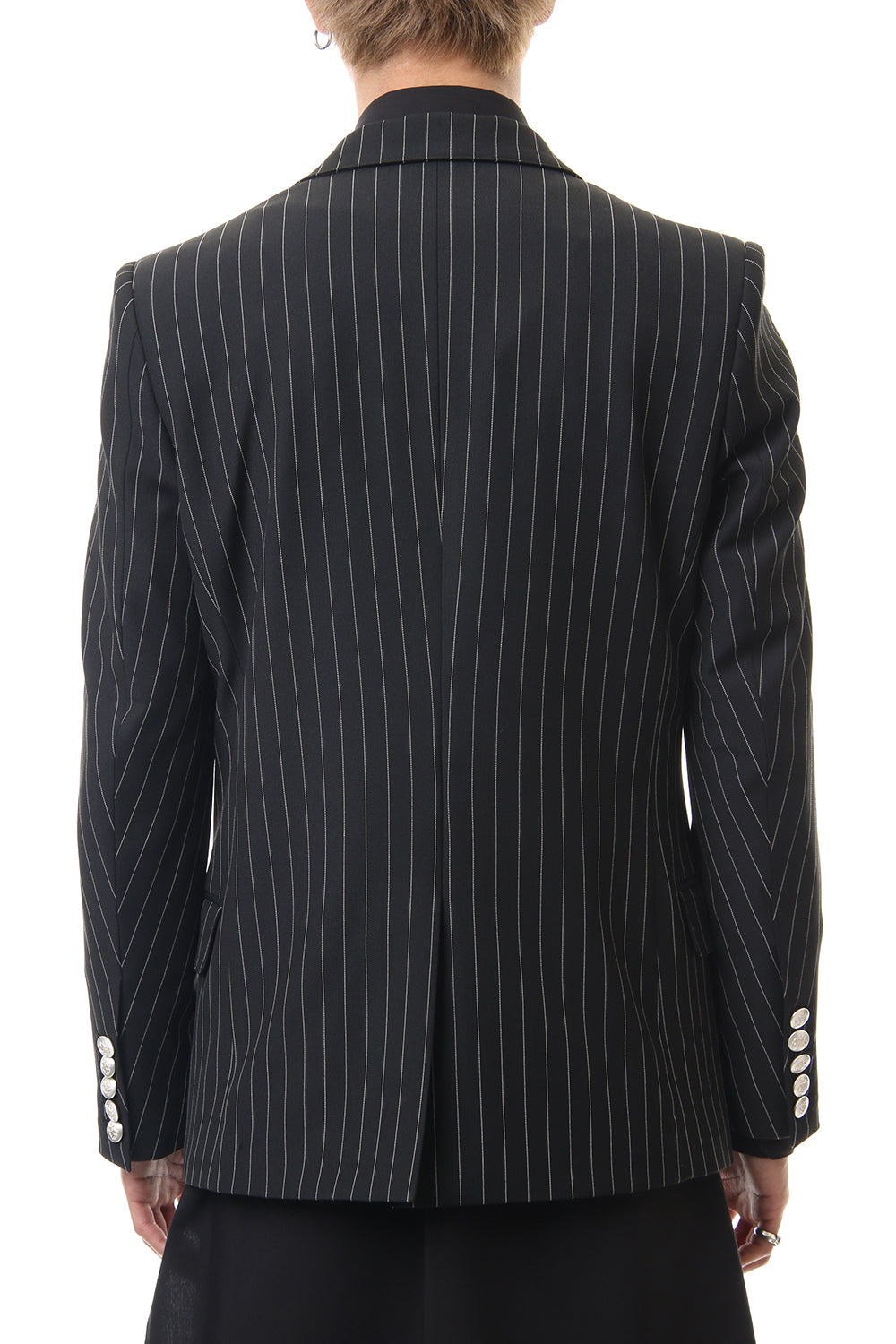 Cozmicool Pin Striped Stretch Jacket (Black × Off White)