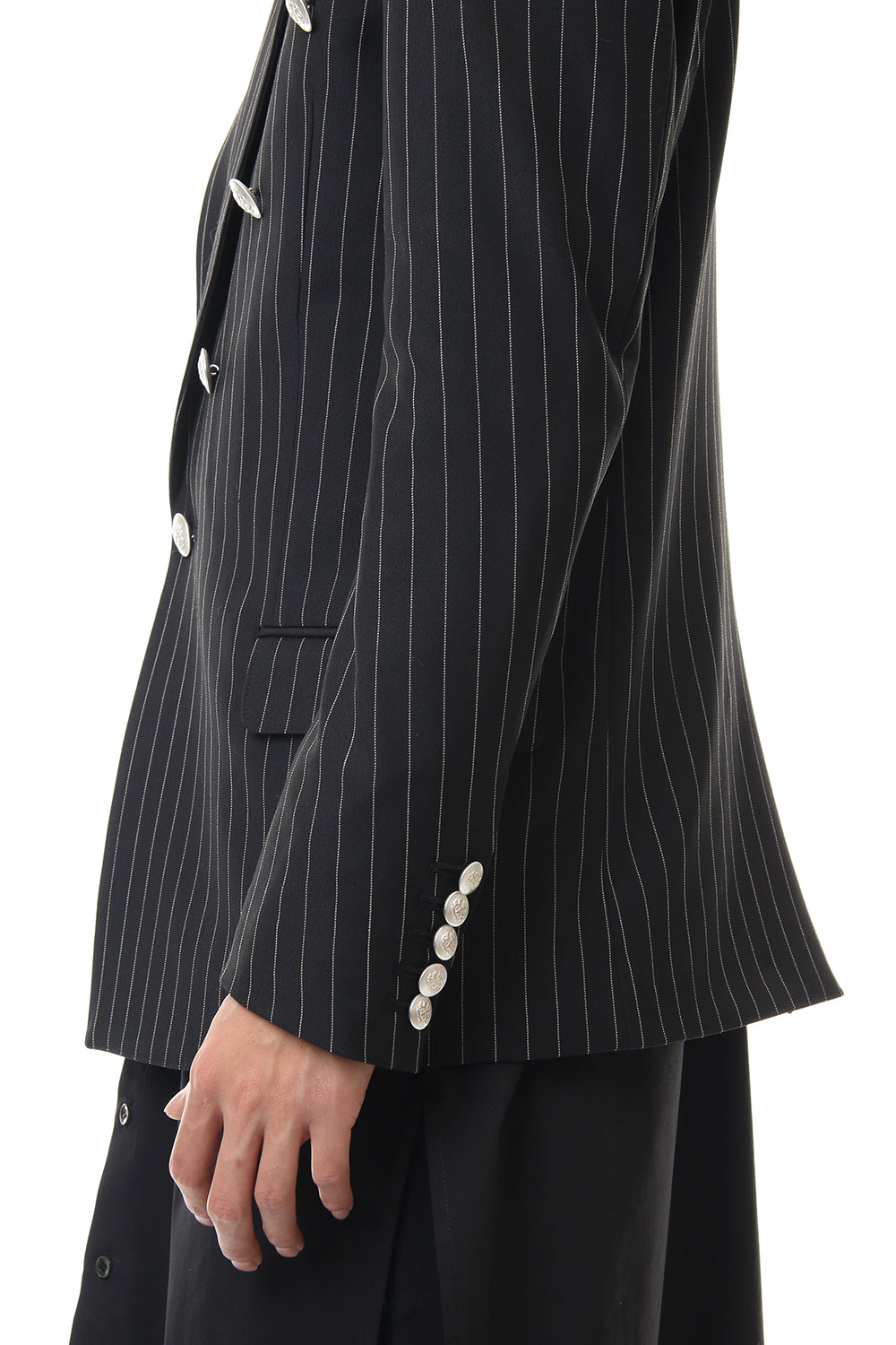 Cozmicool Pin Striped Stretch Jacket (Black × Off White)