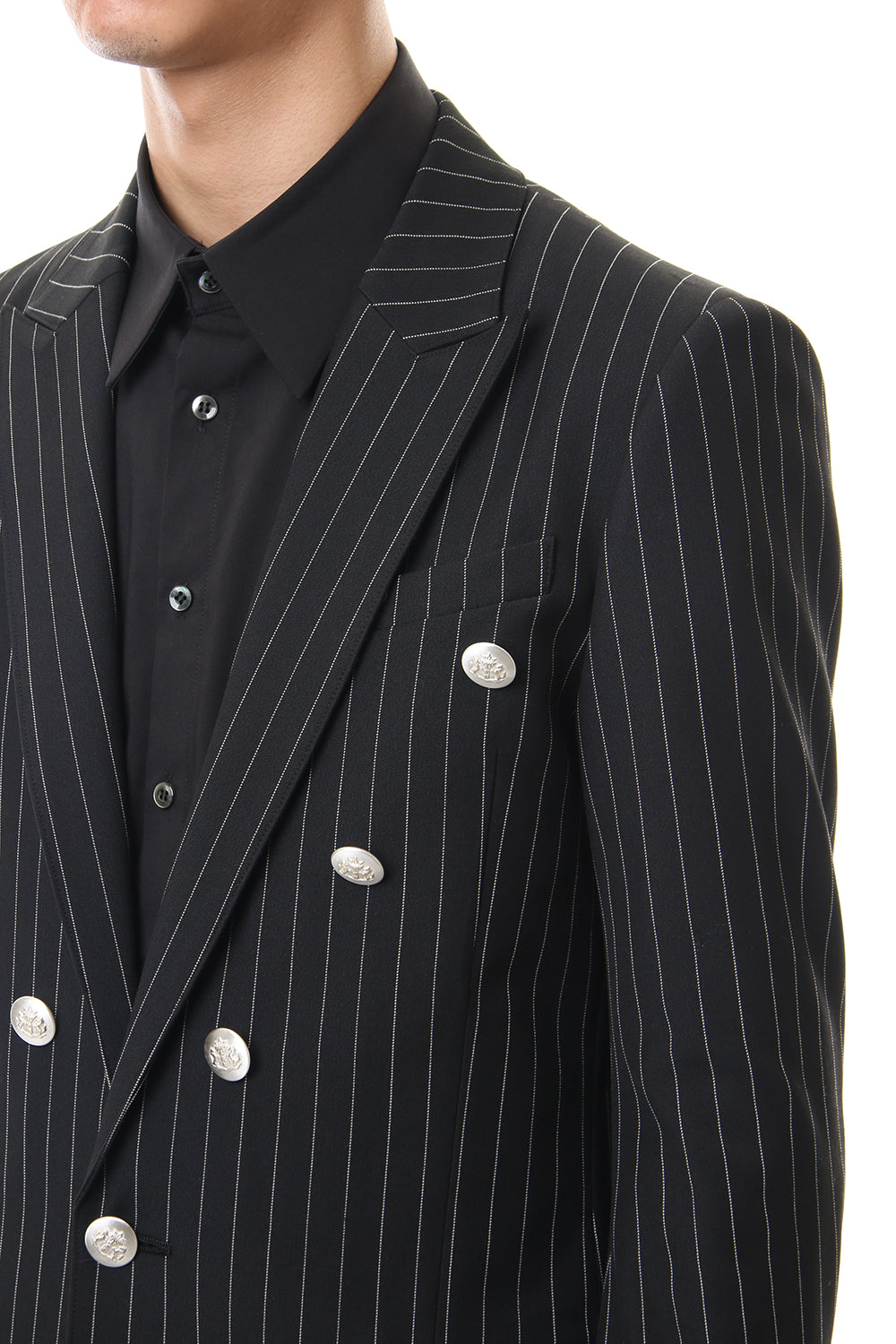 Cozmicool Pin Striped Stretch Jacket (Black × Off White)