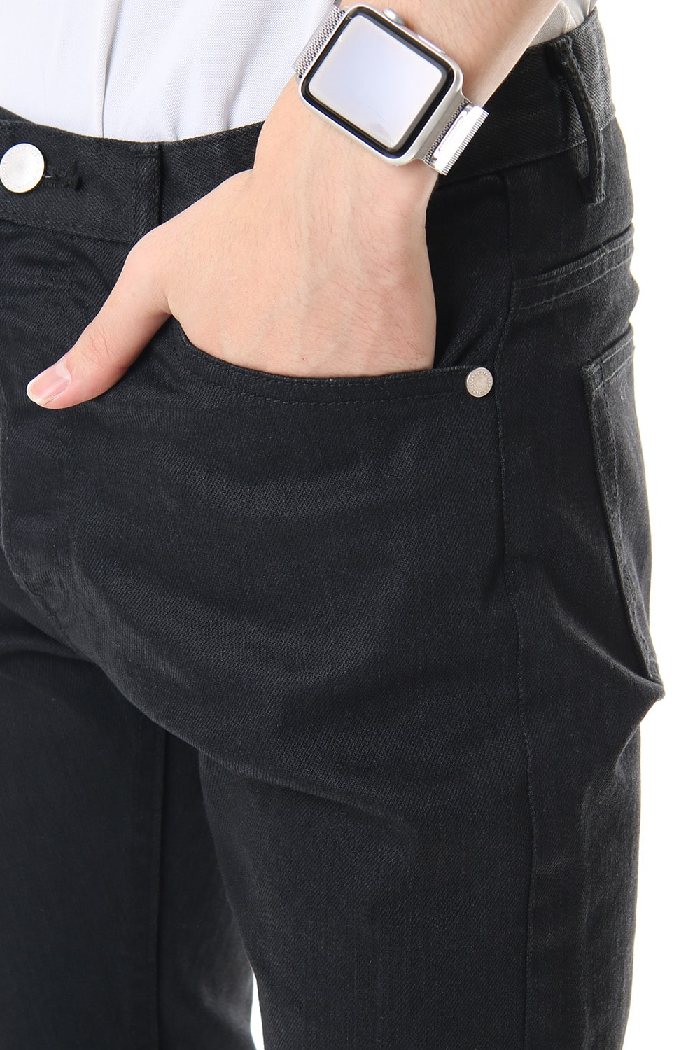 Knee Crushed Pants (Black)