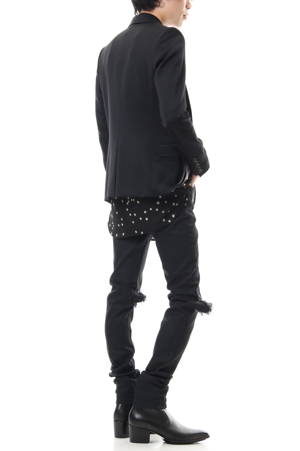 Knee Crushed Pants (Black)