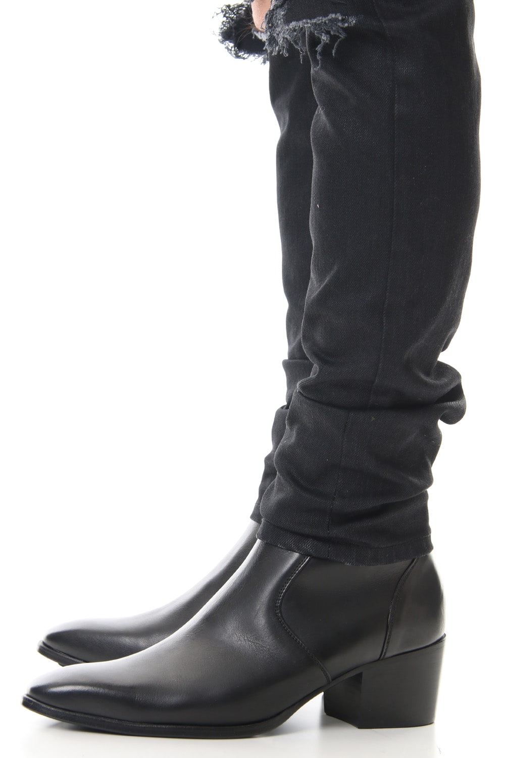 Knee Crushed Pants (Black)