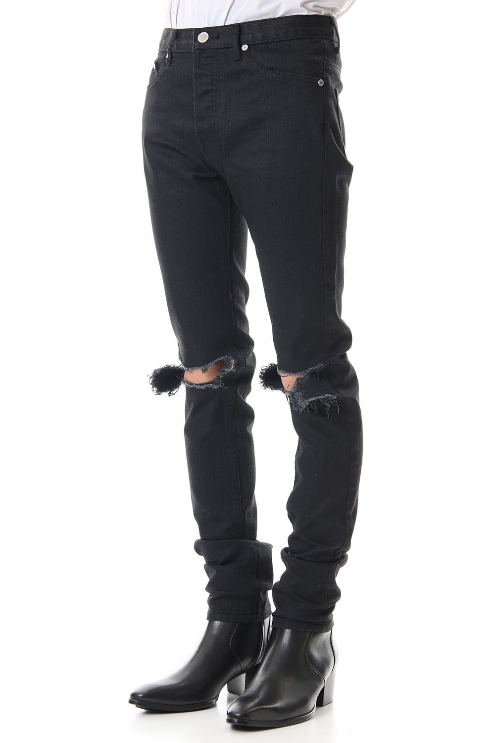 Knee Crushed Pants (Black)