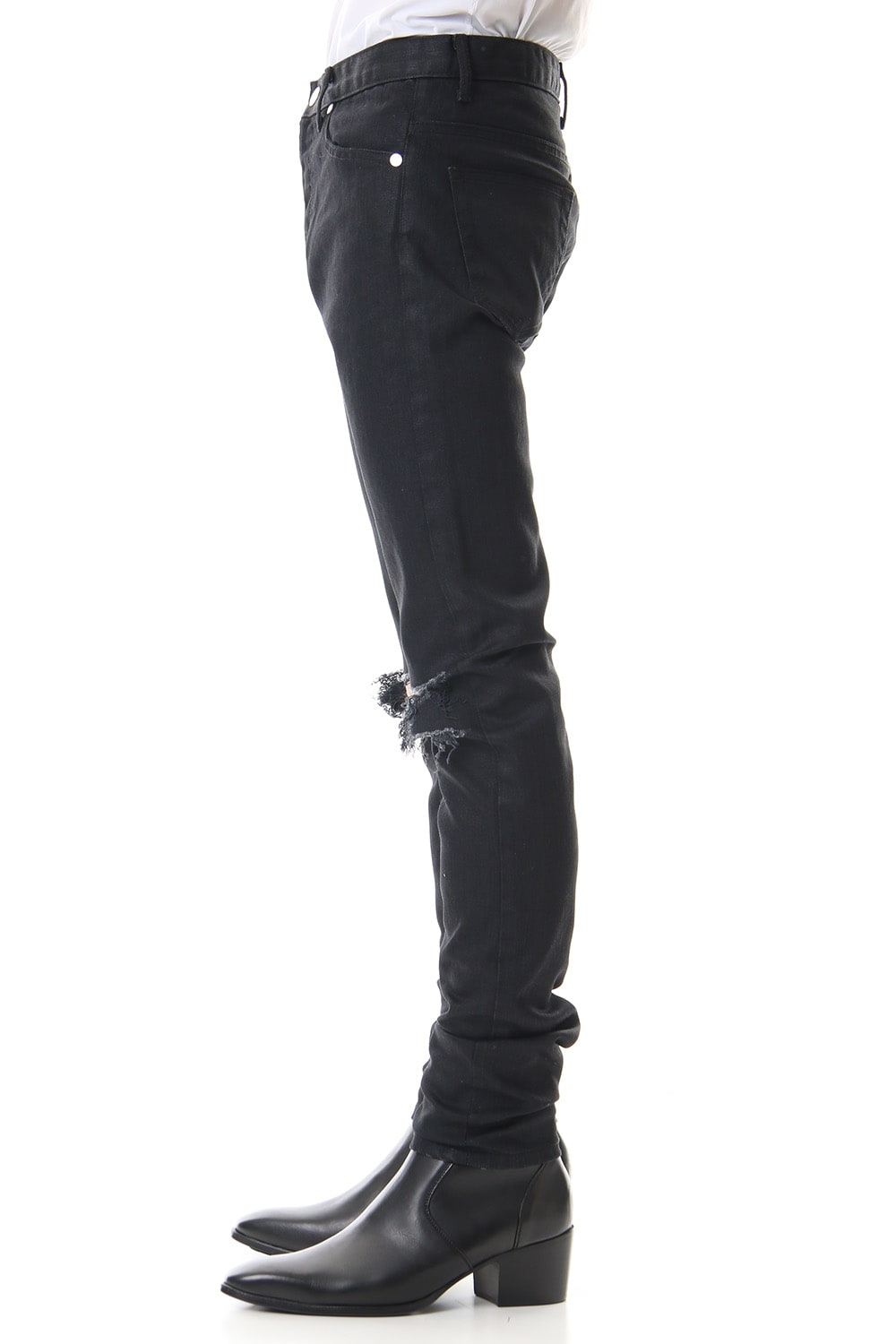 Knee Crushed Pants (Black)