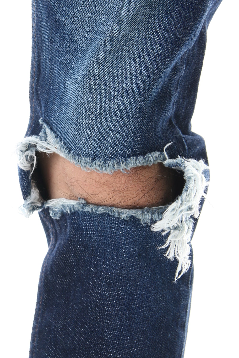 Knee Crushed Pants (Blue)