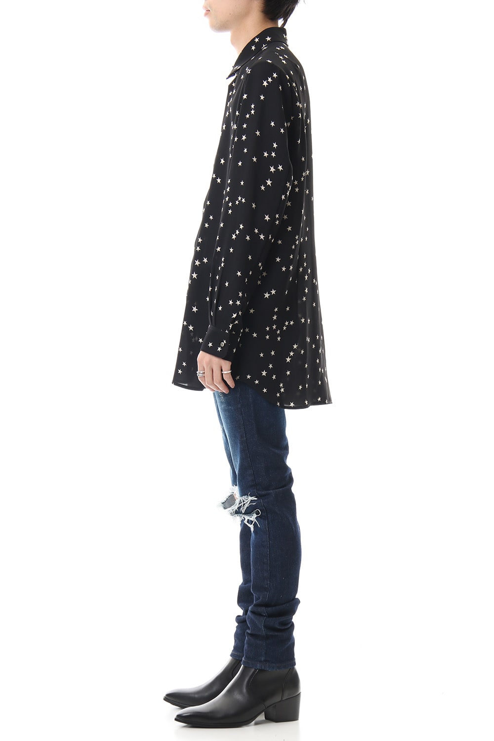 Knee Crushed Pants (Blue)