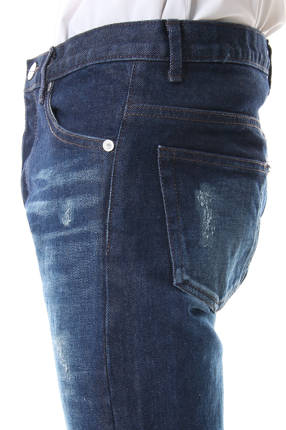 Knee Crushed Pants (Blue)