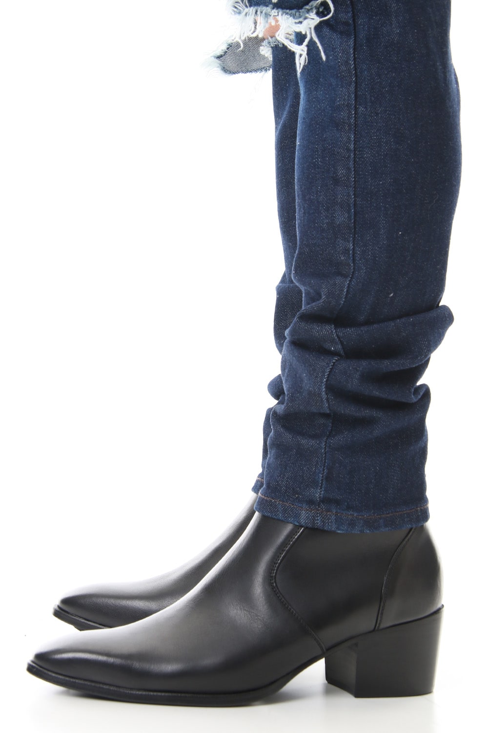 Knee Crushed Pants (Blue)