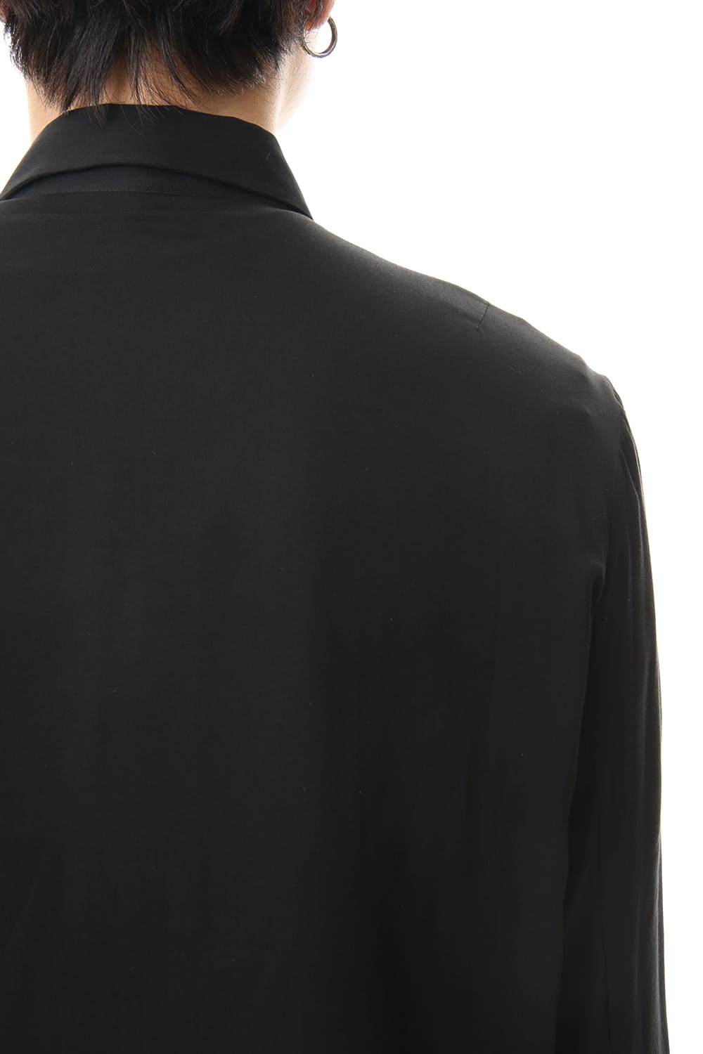 Ethnic embroidery long shirt Black × Off White