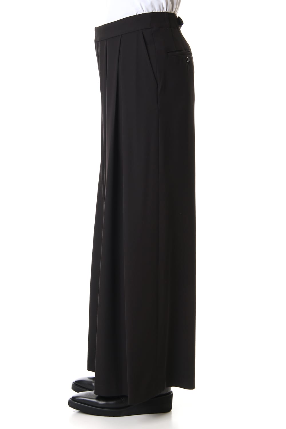 Dry Georgette Stretch Tuck Wide Pants