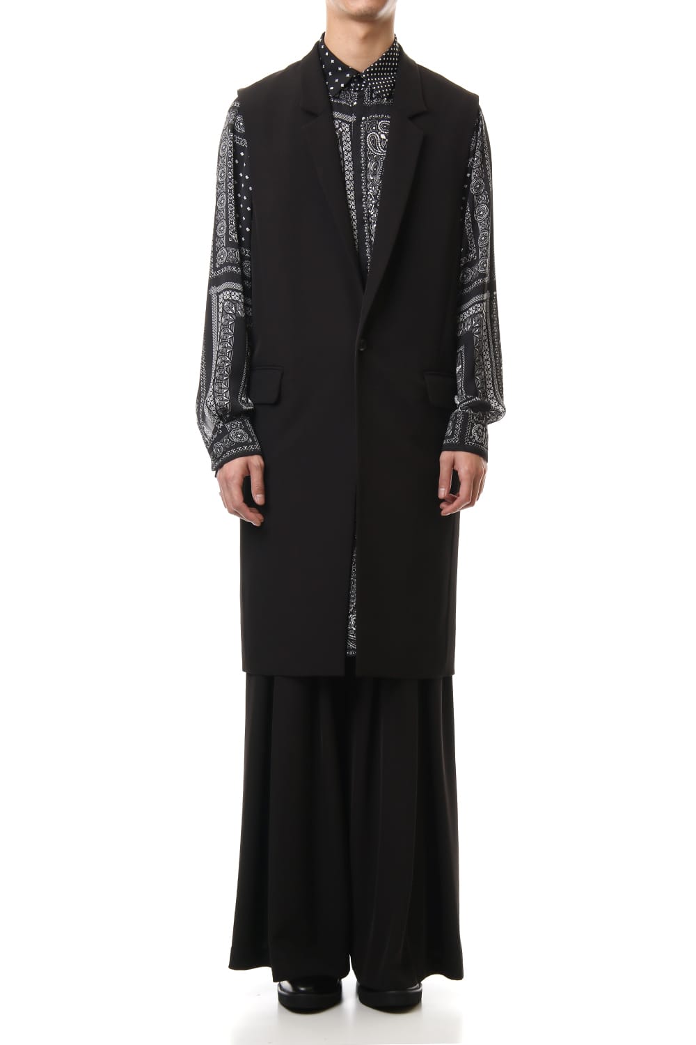 Dry Georgette Stretch Tuck Wide Pants