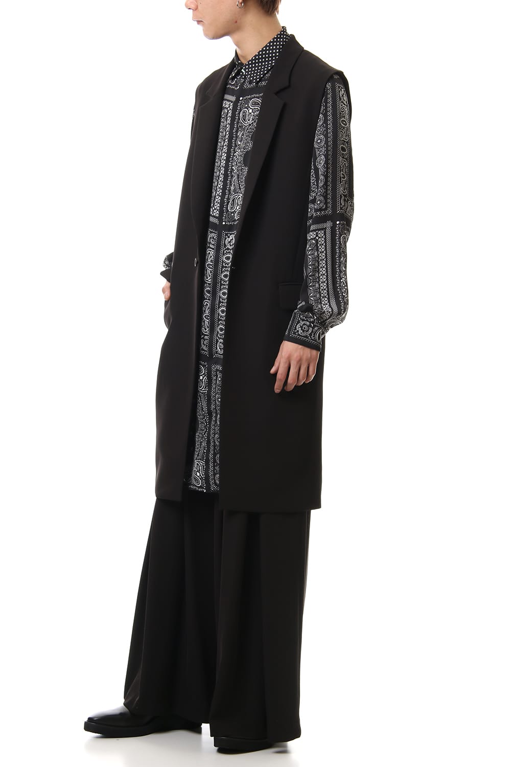 Dry Georgette Stretch Tuck Wide Pants