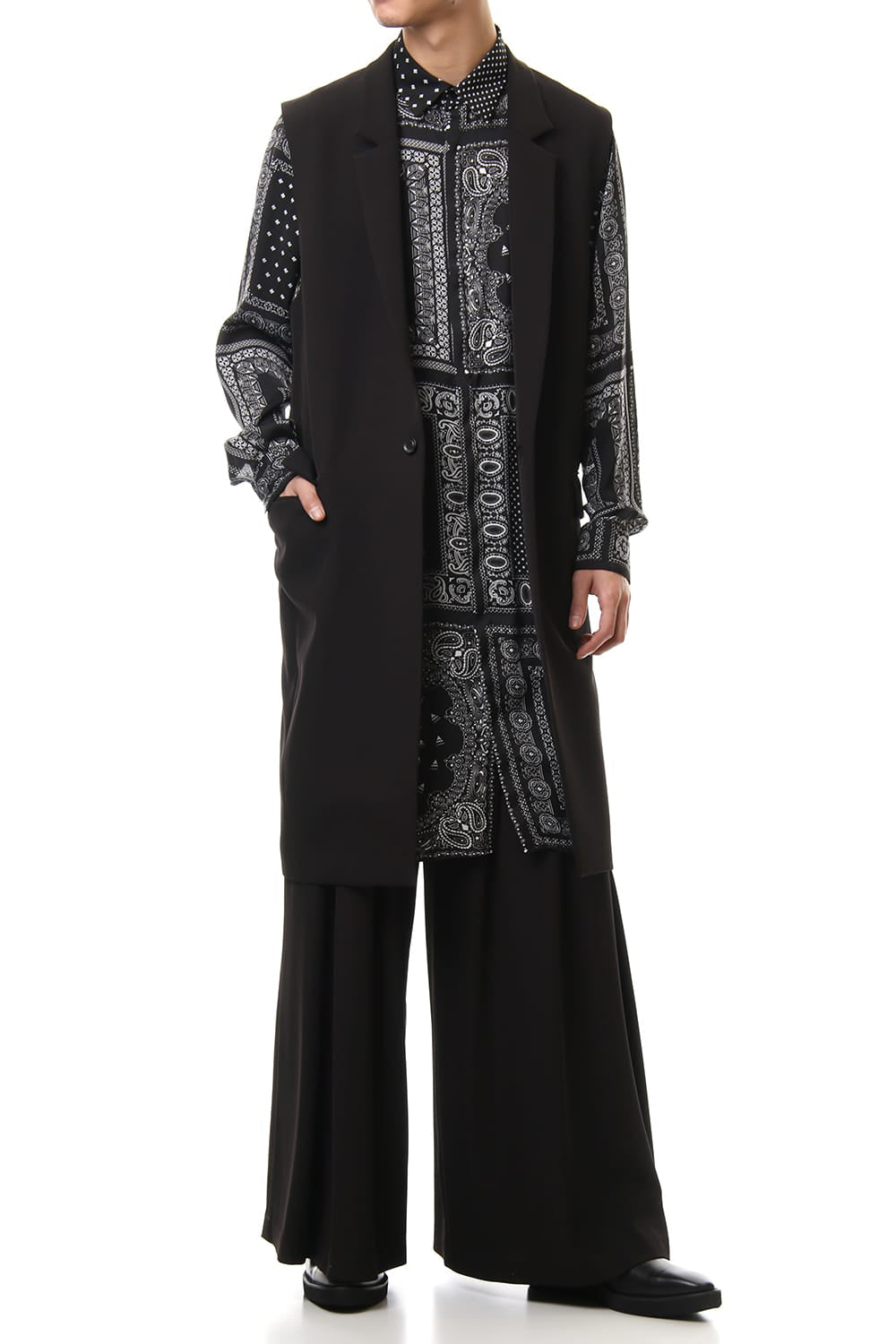 Dry Georgette Stretch Tuck Wide Pants