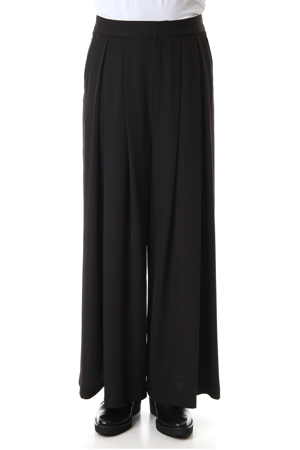Dry Georgette Stretch Tuck Wide Pants