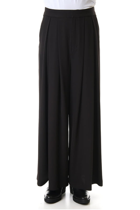 Dry Georgette Stretch Tuck Wide Pants