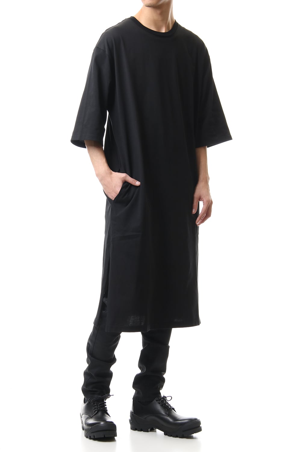 Mercerized india Long Cutsew Black