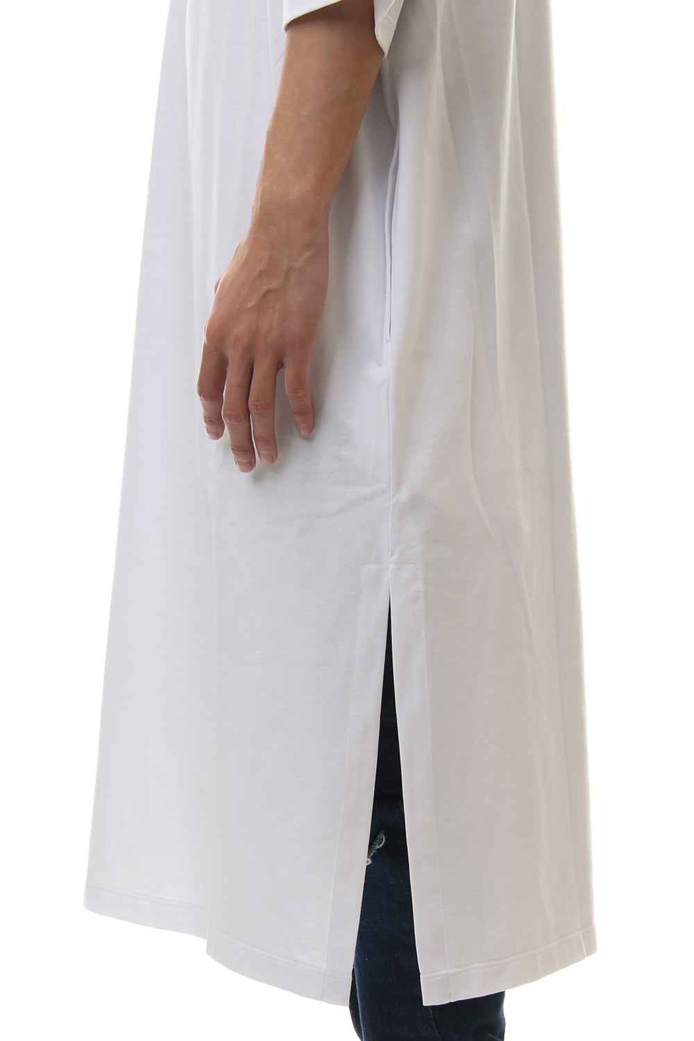 Mercerized india Long Cutsew White