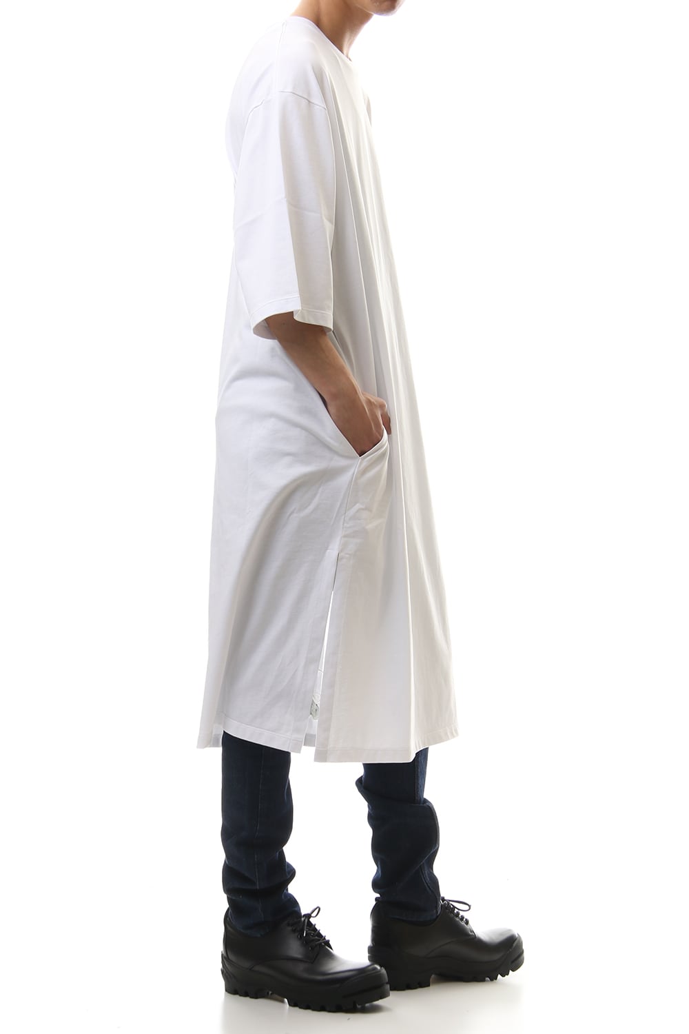 Mercerized india Long Cutsew White