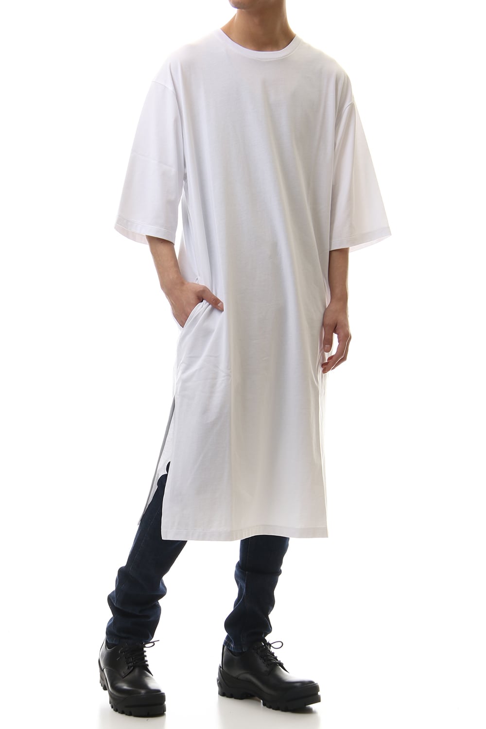 Mercerized india Long Cutsew White