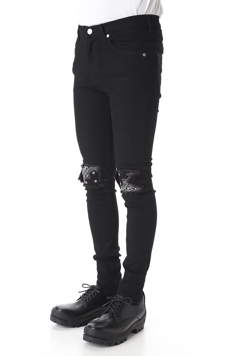 EX fit denim leggings pants (Bandana embroidery)
