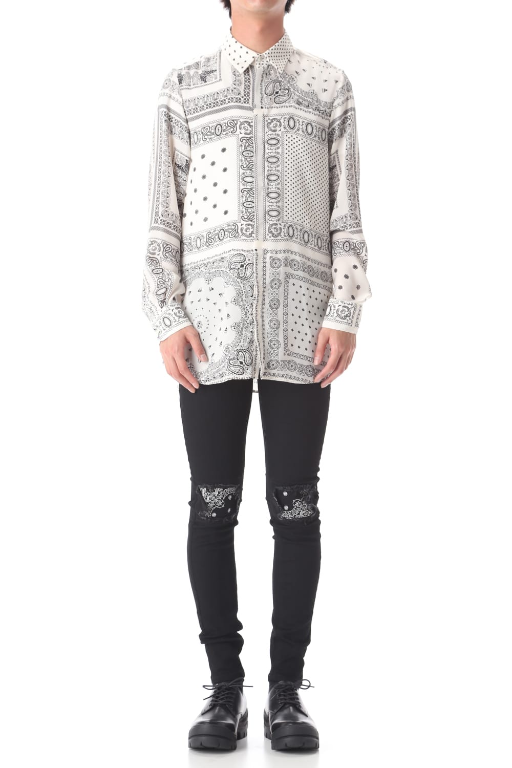 EX fit denim leggings pants (Bandana embroidery)