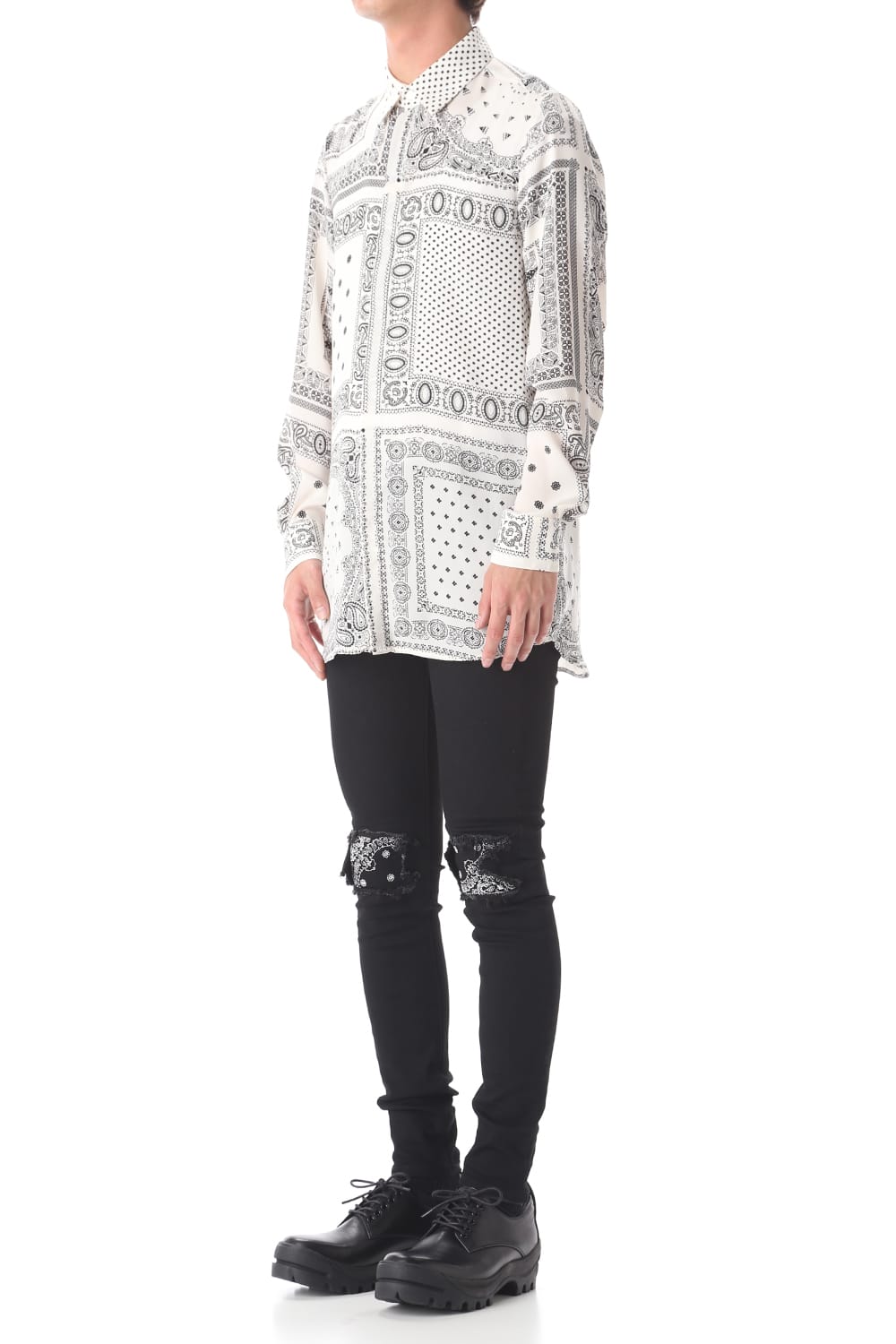 EX fit denim leggings pants (Bandana embroidery)