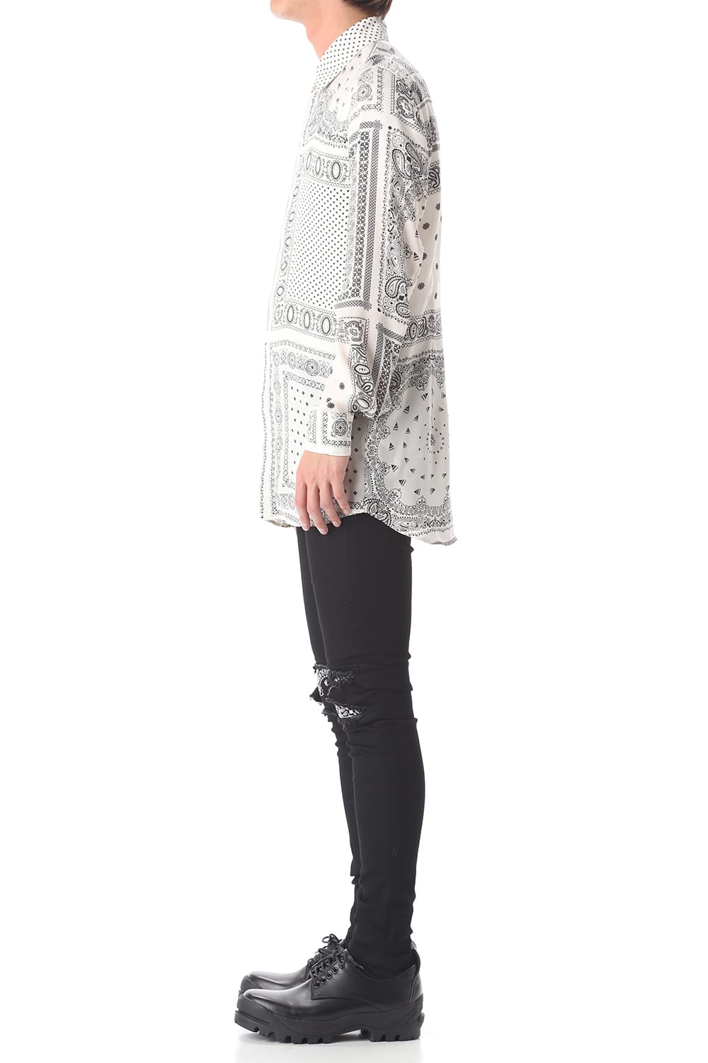 EX fit denim leggings pants (Bandana embroidery)