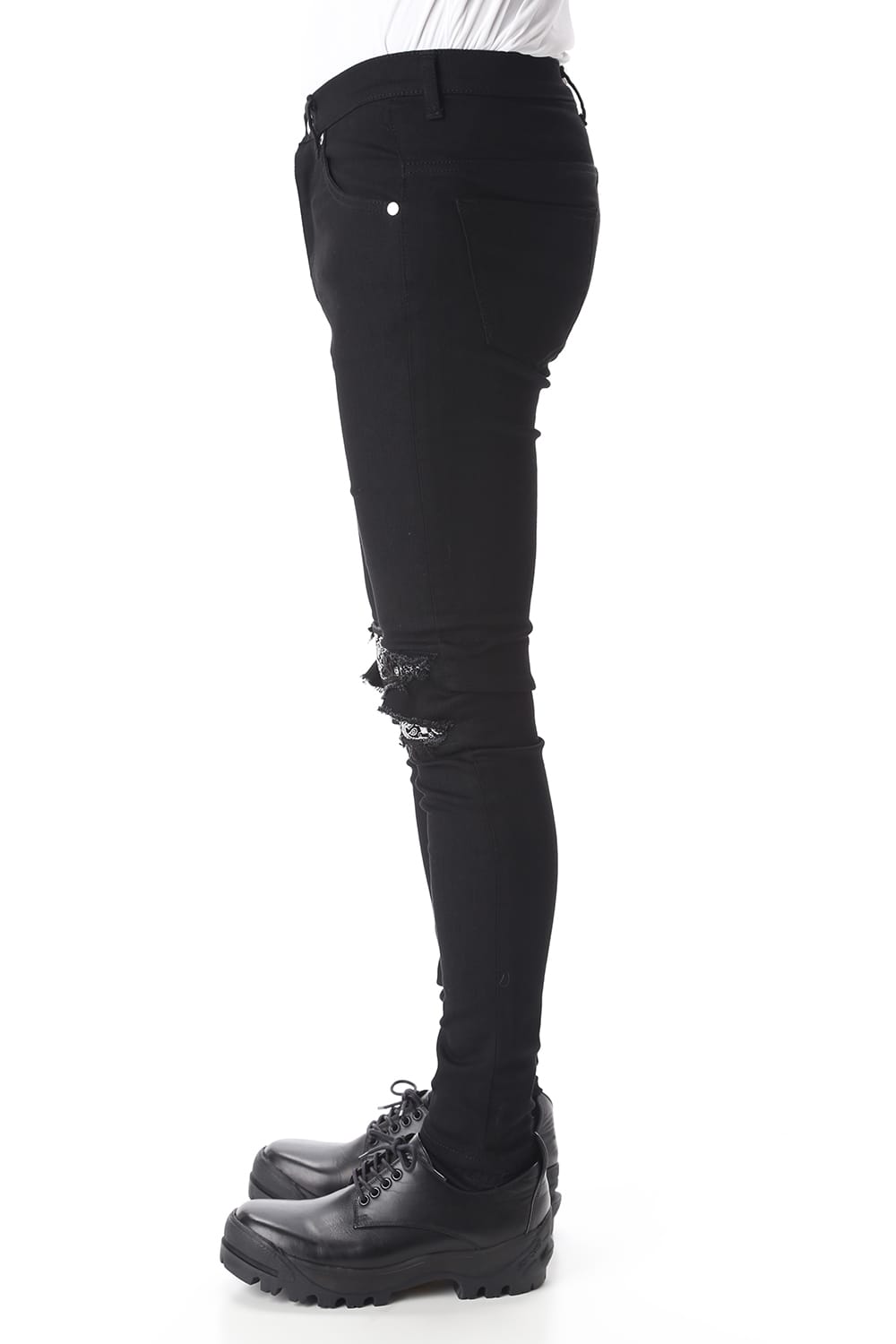 EX fit denim leggings pants (Bandana embroidery)