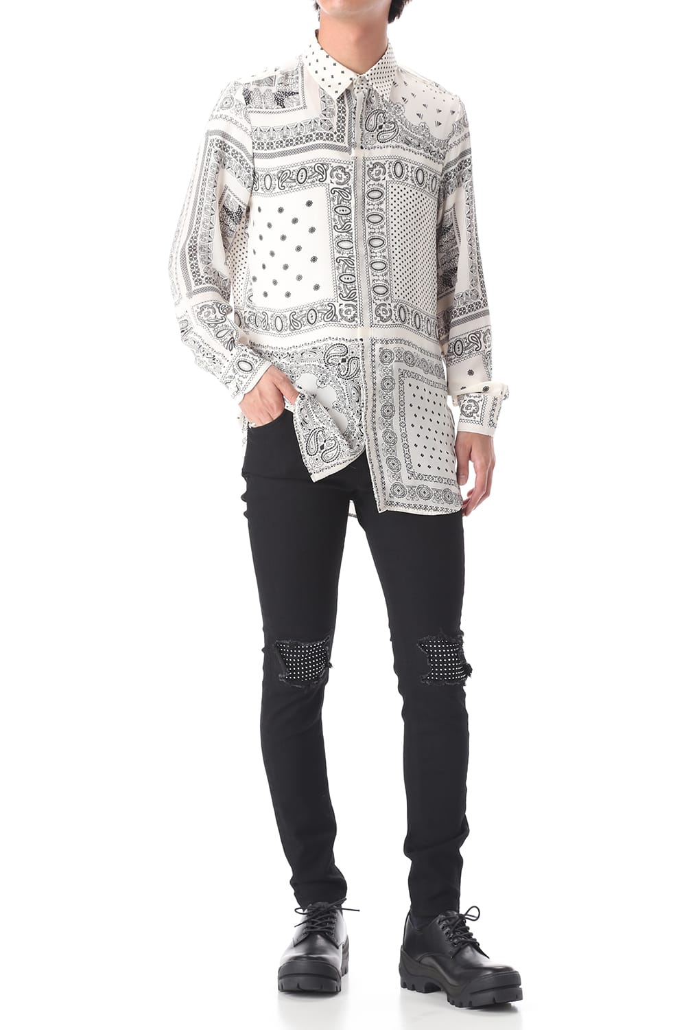 EX fit denim leggings pants (Metal dot)