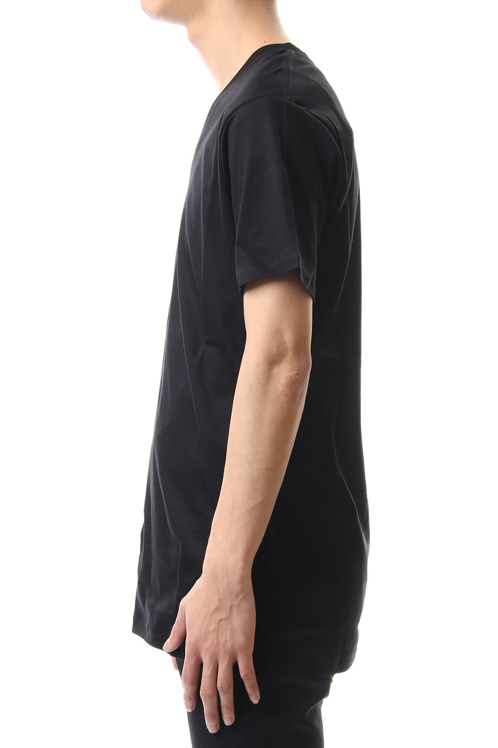 60/1 Bio Mercerization Smooth V neck Cutsew Black