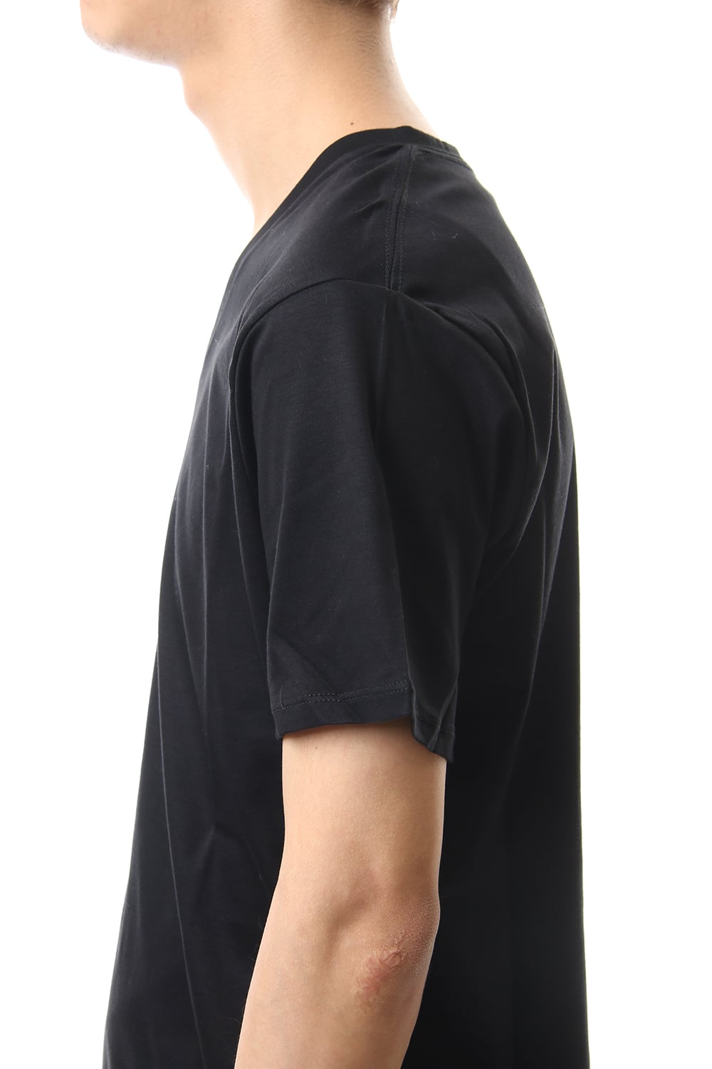 60/1 Bio Mercerization Smooth V neck Cutsew Black