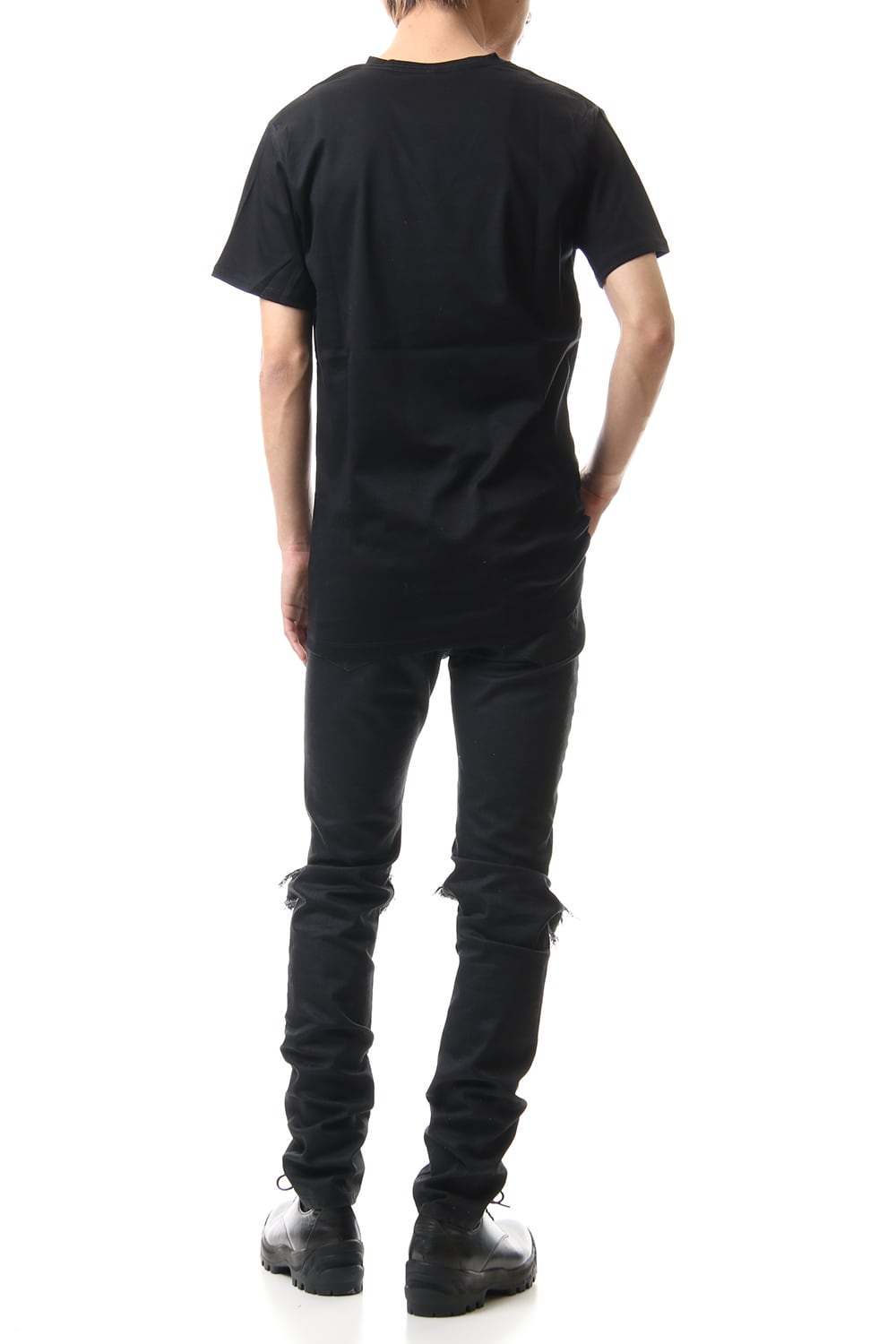 60/1 Bio Mercerization Smooth V neck Cutsew Black