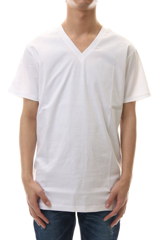 60/1 Bio Mercerization Smooth V neck Cutsew White