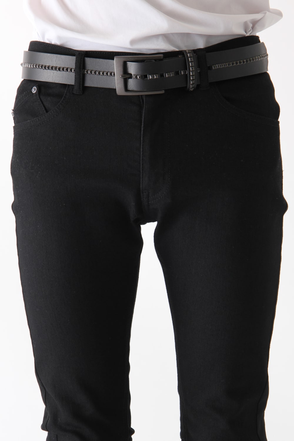 OILED COW LEATHER STUDS BELT