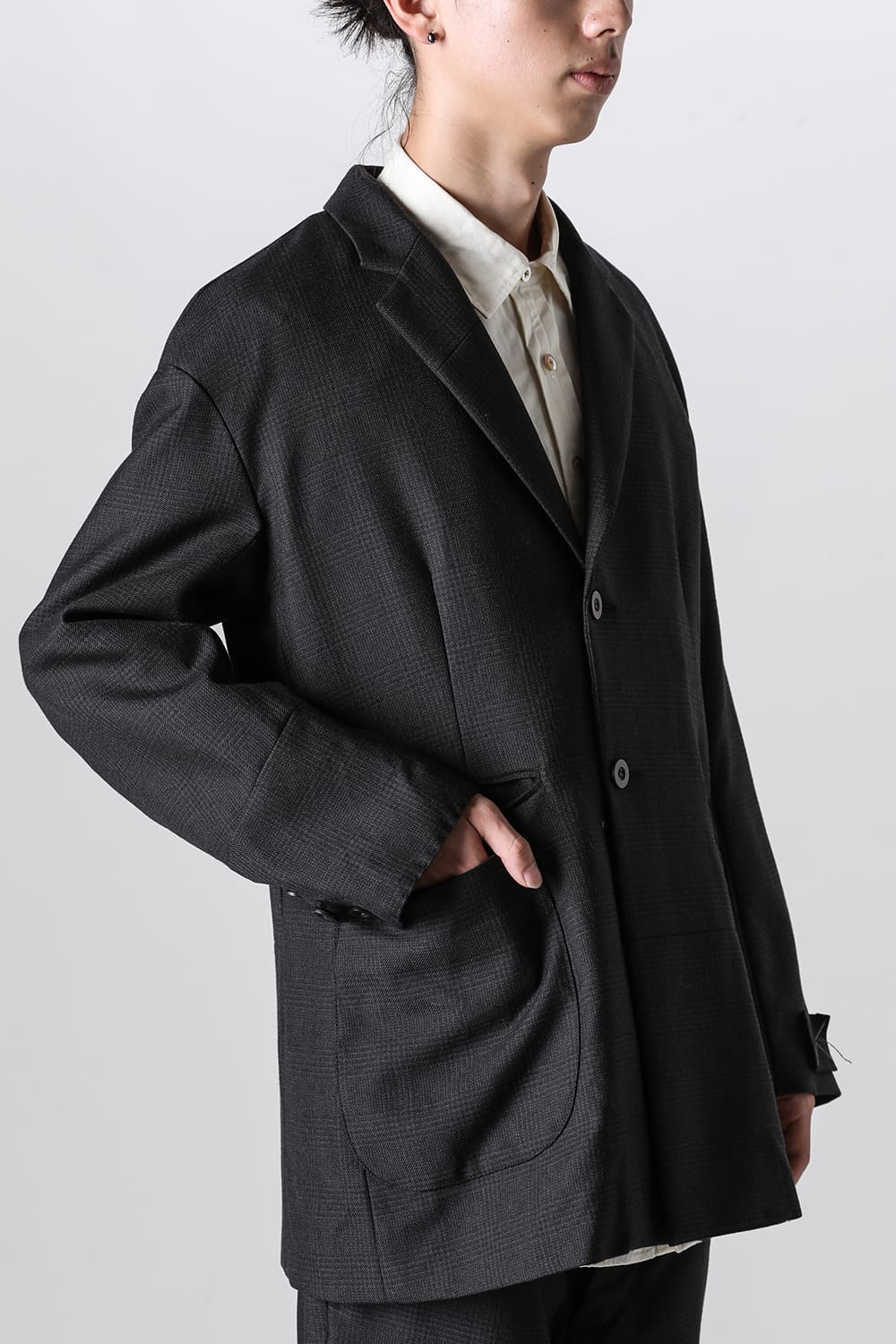 Patch Worked Relax Fit 2B Blazer Glen Check HERBIE