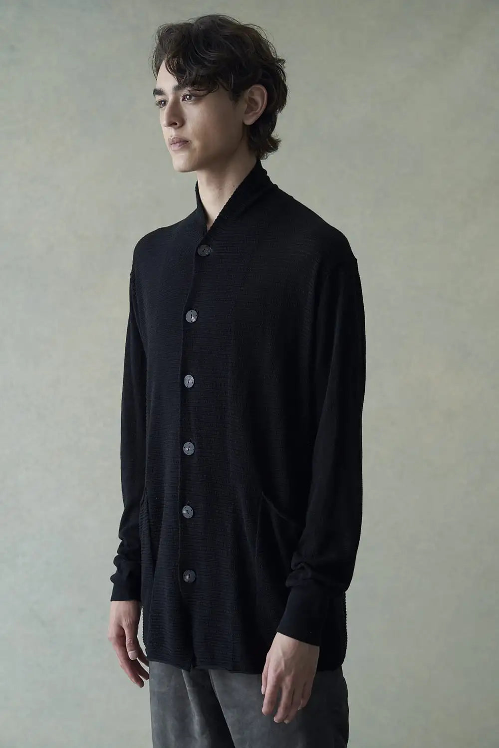 Knit cardigan cotton / linen / silk Black