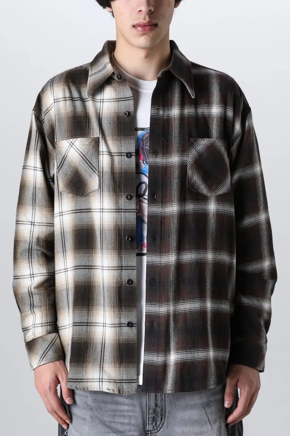 ドッキングシャツ ブラウン