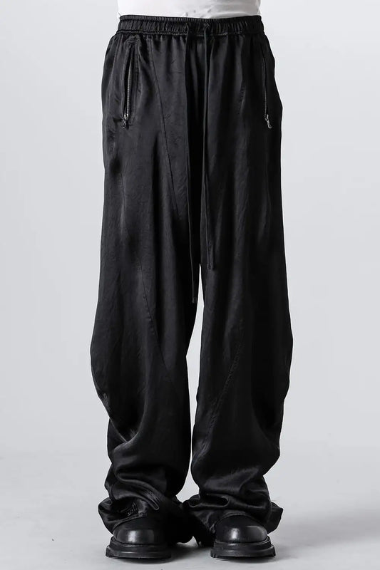 Acetate Vintage Satin Twisted Wide Pants