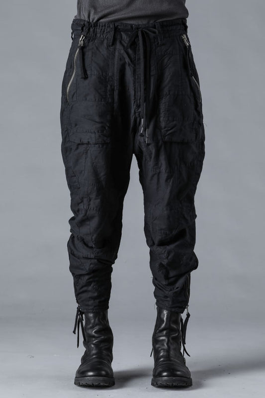 Patchwork Zip Adjustable Tapered Cropped Pants