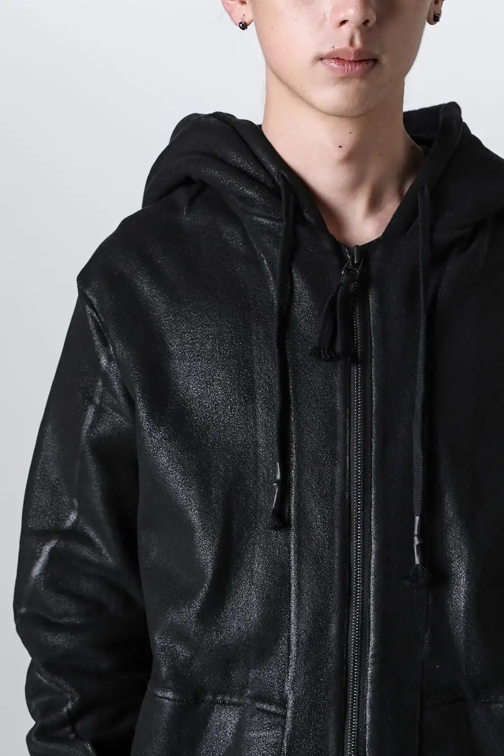 Untwisted Fleece-Lined Coating Hooded Jacket