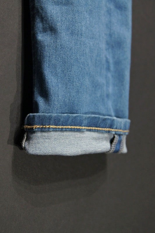 GalaabenD  15S Super Stretch Denim Slash Slim Pants BLUE