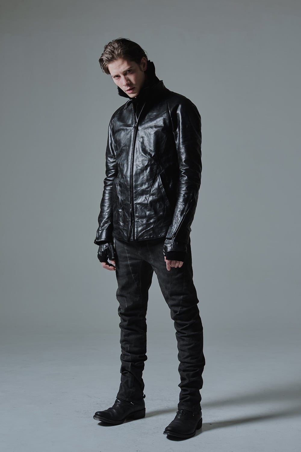 Dirty Coating Cold Dyed Curve Slim Pants - ST107-0049A Charcoal